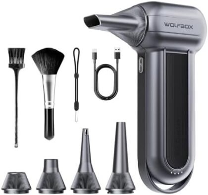 WOLFBOX MF100 Compressed Air Duster, 150000RPM Turbo Fan