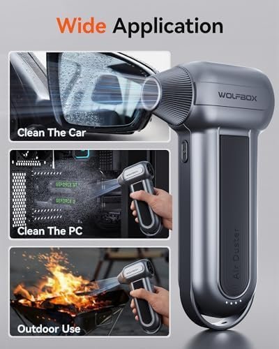 WOLFBOX MF100 Compressed Air Duster, 150000RPM Turbo Fan - Image 5